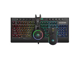 Marvo RGB sada klávesnice CM305, herná, čierna, drôtová (USB), CZ/SK, shernou myšou a slúchadlami, membránová, RGB pod