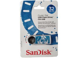 USB Flash SanDisk Cruzer Dial 32GB - bielo-modrá