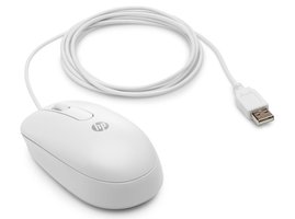 Myš HP v2, drôtová - USB, biela
